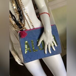 Mud Pie  aloha sequins & jute
